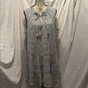 Max Studio Black and White Ruffled Tiered Sundress